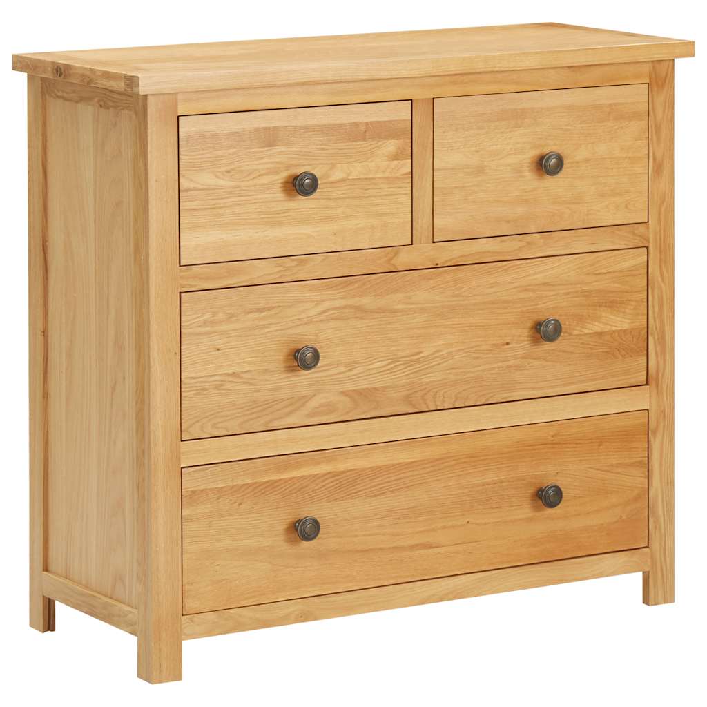 Cassettiera 80x35x75 Cm In Legno Massello Di Rovere