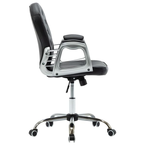 Sedia Da Ufficio Girevole Nera In Similpelle - Image 4