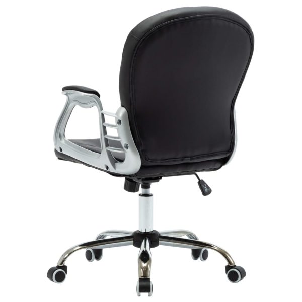 Sedia Da Ufficio Girevole Nera In Similpelle - Image 6