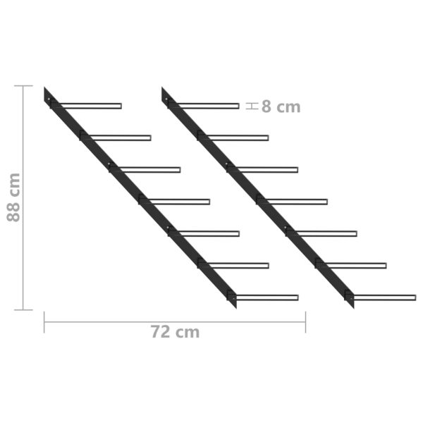 Portavini Da Parete Per 14 Bottiglie 2 Pz Nero In Metallo - Image 6