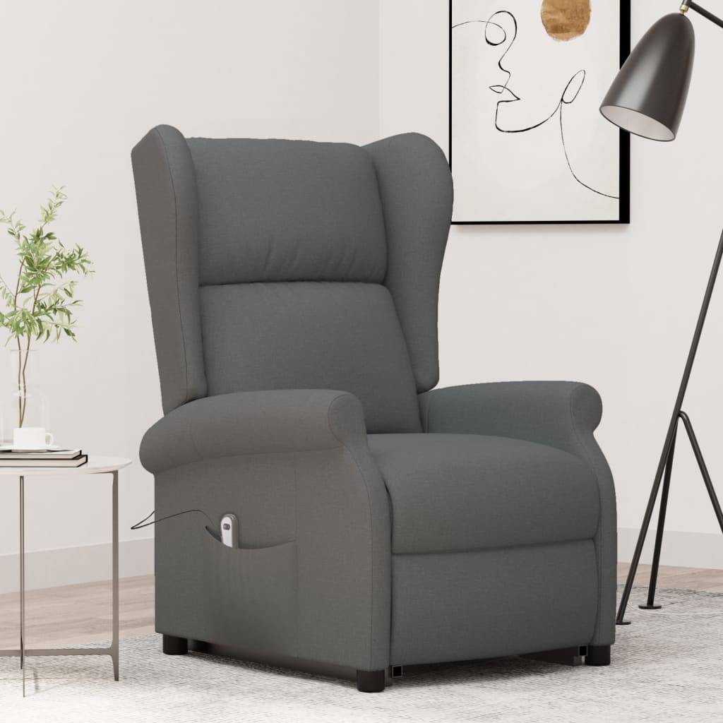 Poltrona Alzapersona In Tessuto Grigio Scuro