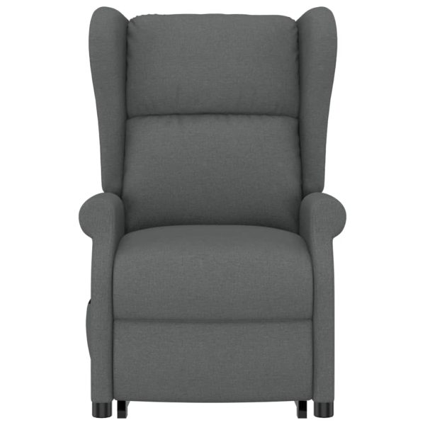 Poltrona Alzapersona Massaggiante In Tessuto Grigio Scuro - Image 4