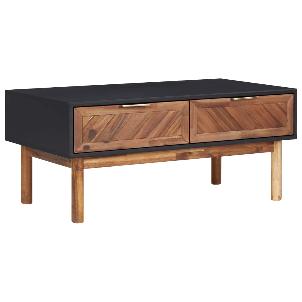 Tavolino Da Salotto 90x50x40 Cm Legno Massello Di Acacia E Mdf
