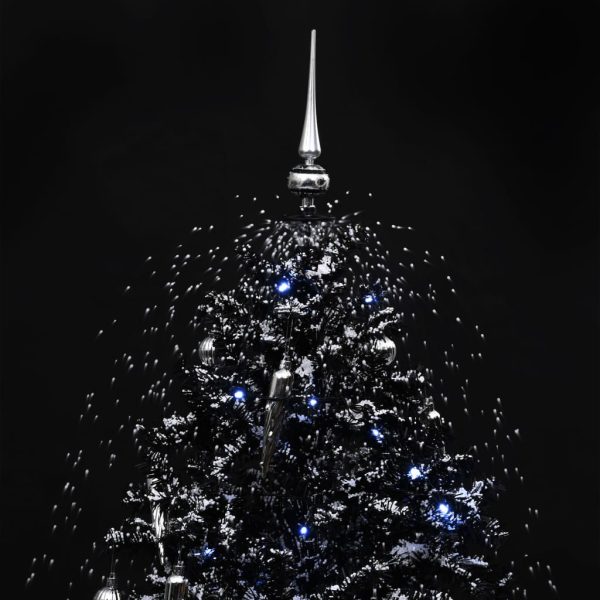 Albero Di Natale Con Nevicata E Base Ad Ombrello Nero 170cm Pvc - Image 6