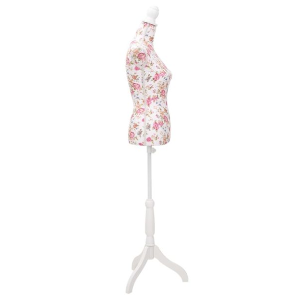 Busto Sartoriale Donna Manichino Cottone Bianco Con Rose - Image 3