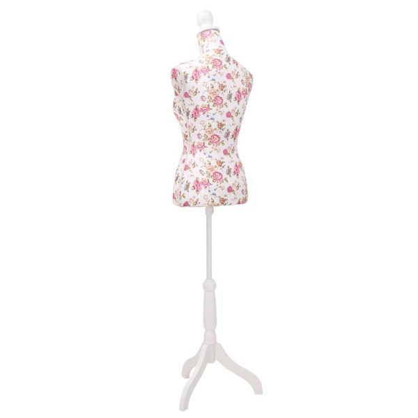 Busto Sartoriale Donna Manichino Cottone Bianco Con Rose - Image 4