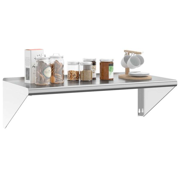 Mensola A Muro 100x45x31 Cm Argento In Acciaio Inossidabile - Image 4
