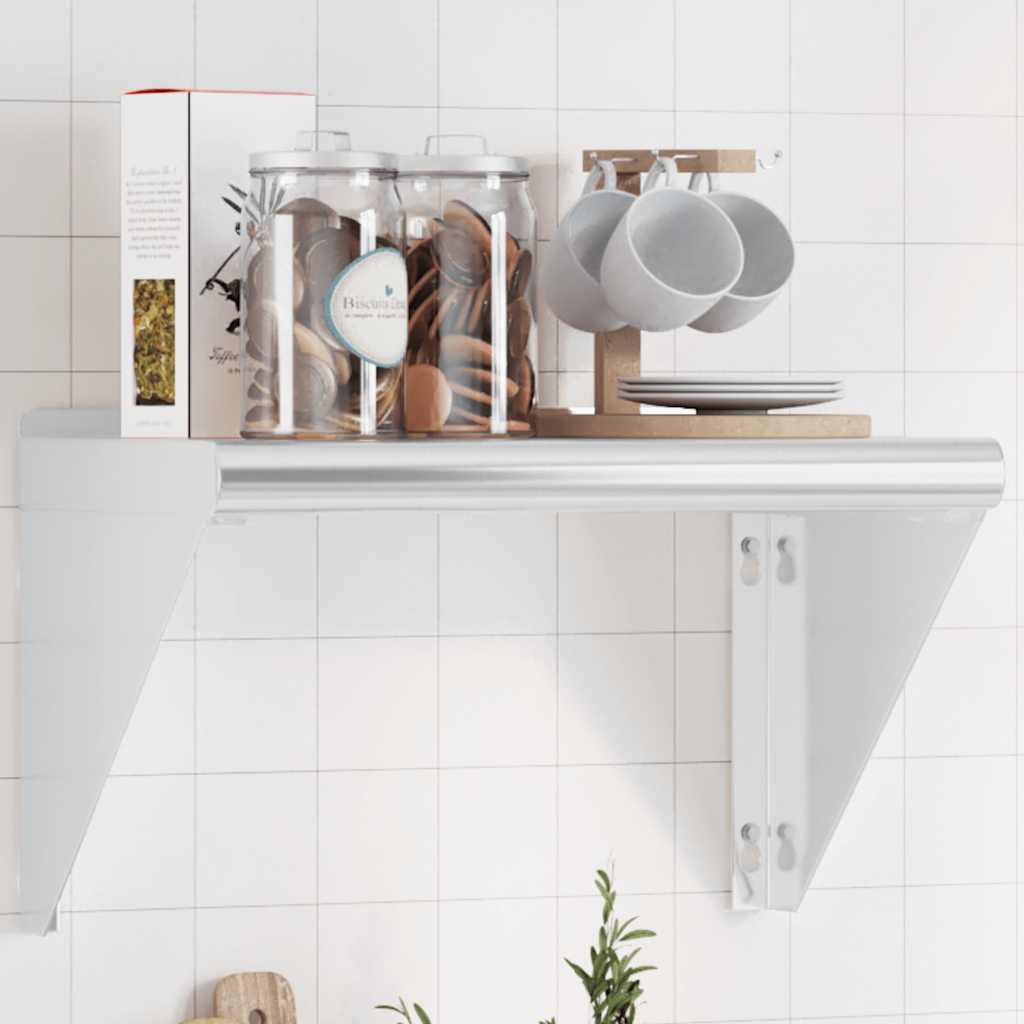 Mensola A Muro 50x30x31 Cm Argento In Acciaio Inossidabile
