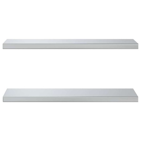 Mensole A Muro 2 Pz 75x23,5x3cm Argento In Acciaio Inossidabile - Image 5