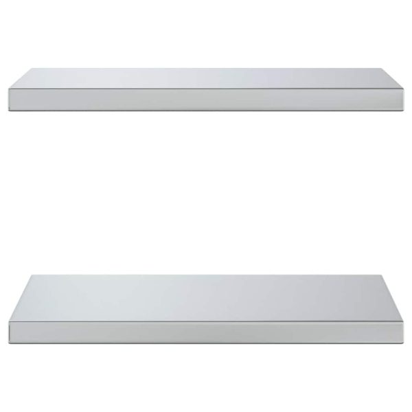 Mensole A Muro 2 Pz 50x30x3 Cm Argento In Acciaio Inossidabile - Image 5
