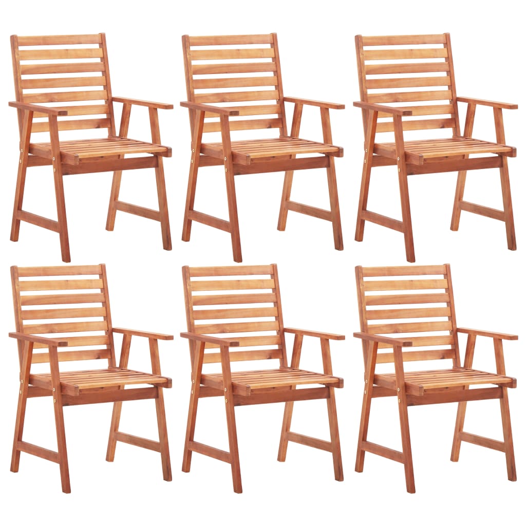 Sedie Da Pranzo Da Esterni 6 Pz In Legno Massello Di Acacia