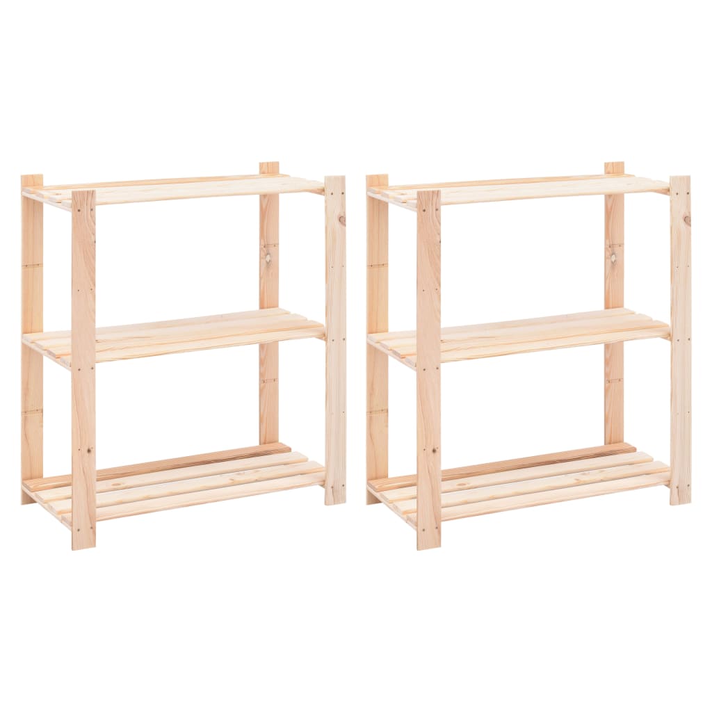 Scaffali A 3 Livelli 2 Pz 80x38x90 Cm In Massello Pino 150 kg