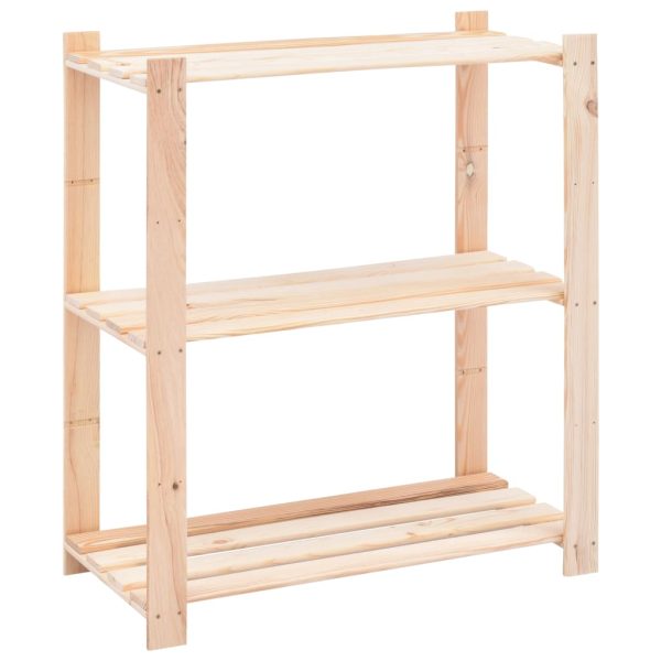 Scaffali A 3 Livelli 2 Pz 80x38x90 Cm In Massello Pino 150 kg - Image 3