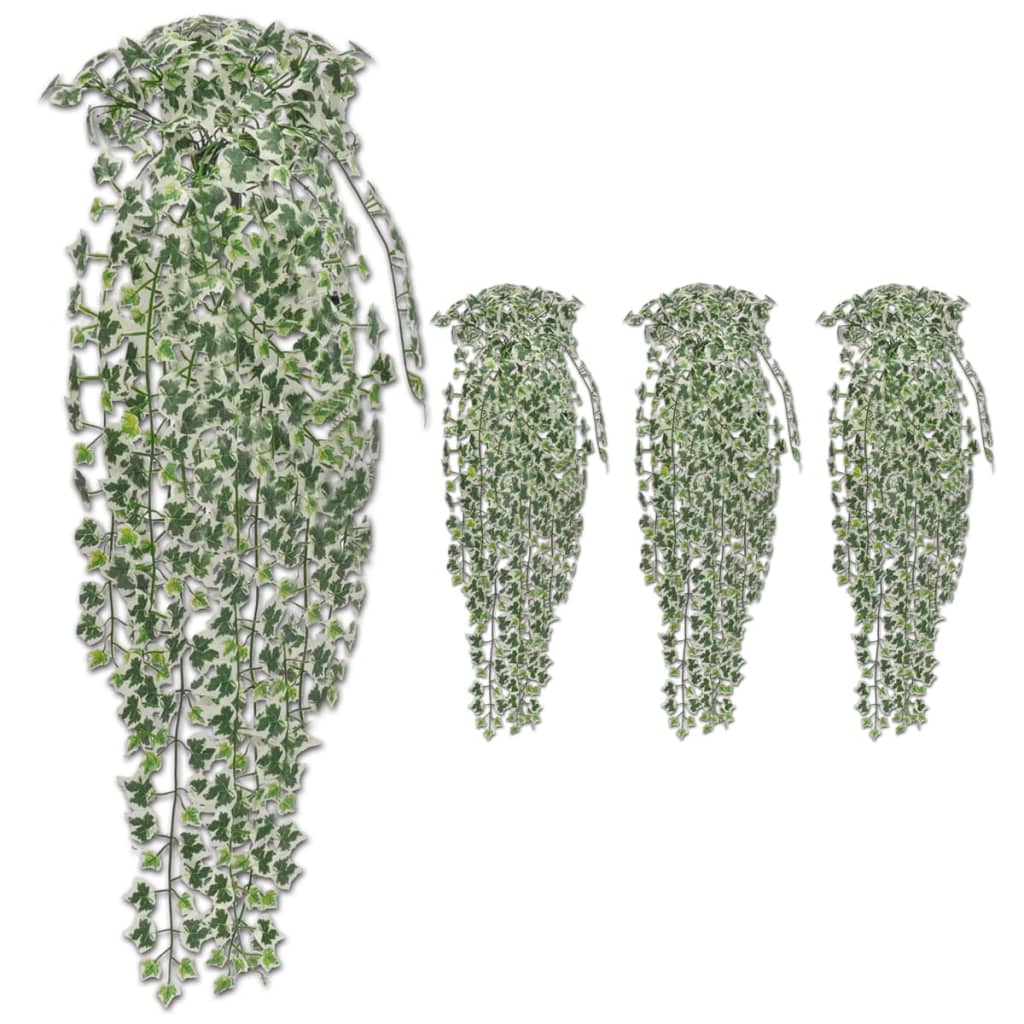 Foglie Artificiali Di Edera 4 Pz Variegata 90 cm
