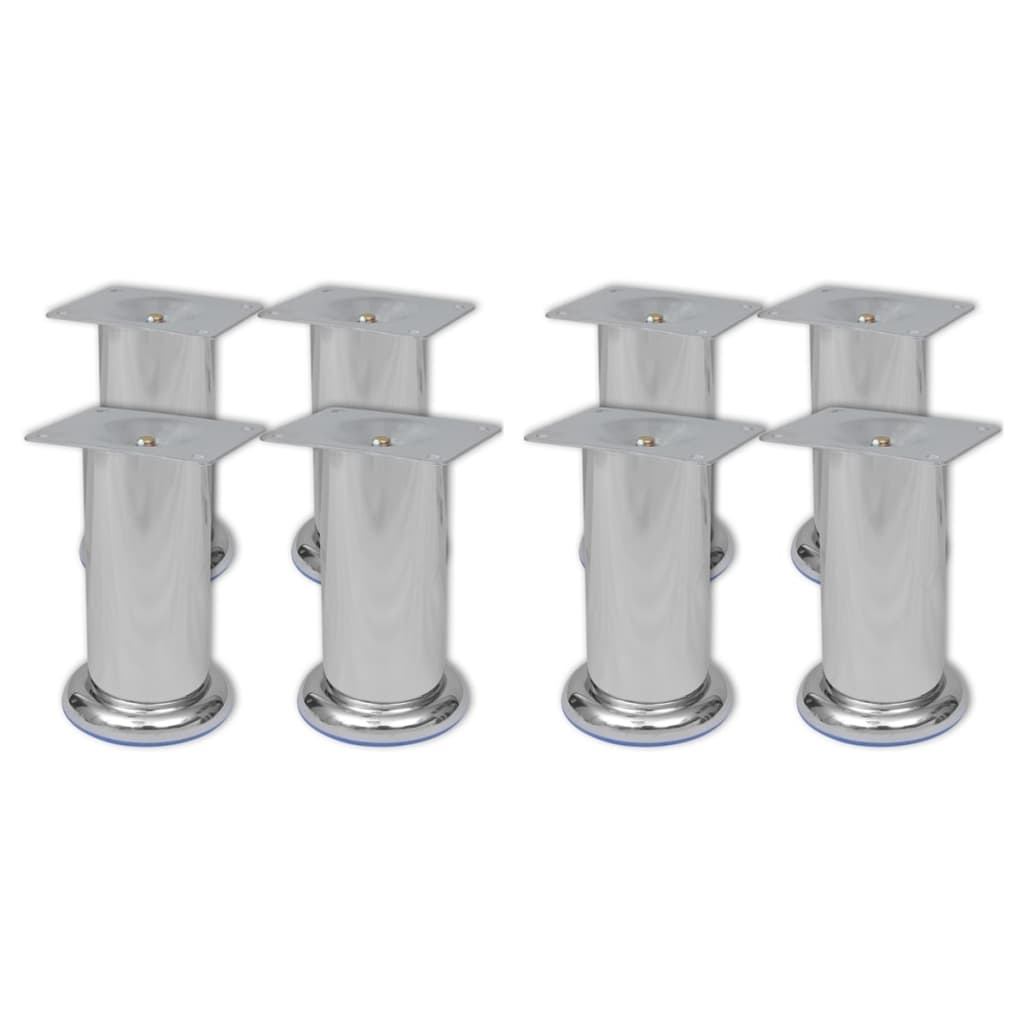 Piedini Rotondi Per Divani 8 Pz Cromati 120 mm
