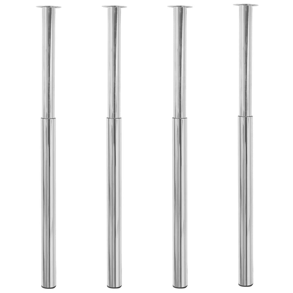 Gambe Telescopiche Per Tavolo 4 Pz Cromate 710-1100 mm