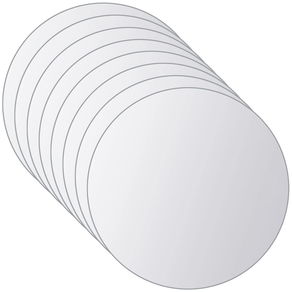 Piastrelle A Specchio 16 Pz Rotonde In Vetro