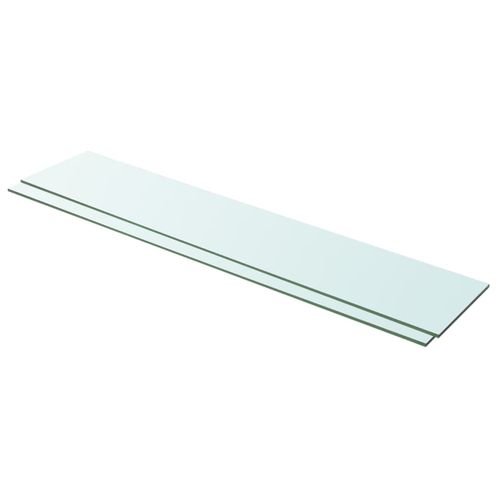Mensole In Vetro Trasparente 2 Pz 100x20 cm