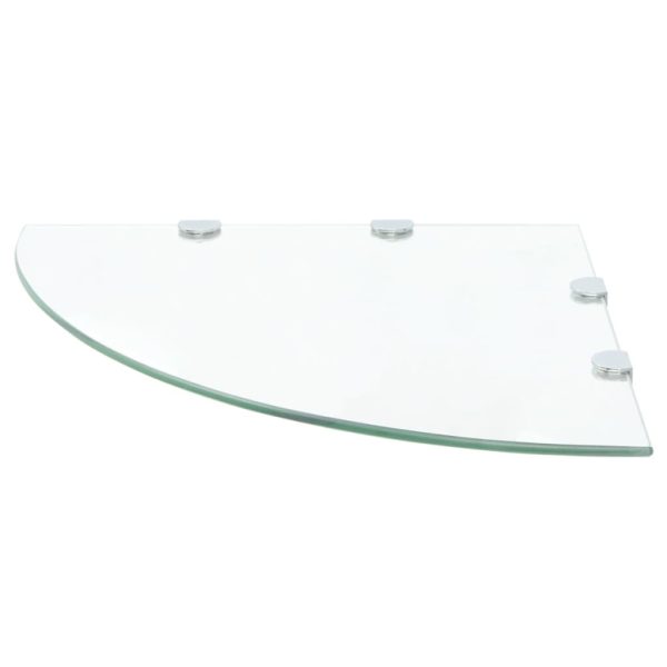 Scaffali Angolari 2 Pz Supporti Cromati E Vetro Chiaro 45x45 cm - Image 3