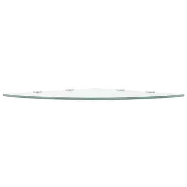 Scaffali Angolari 2 Pz Supporti Cromati E Vetro Chiaro 45x45 cm - Image 4