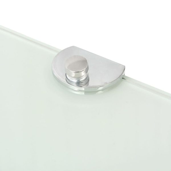 Scaffali Angolari 2 Pz Supporti Cromati E Vetro Bianco 25x25 cm - Image 5