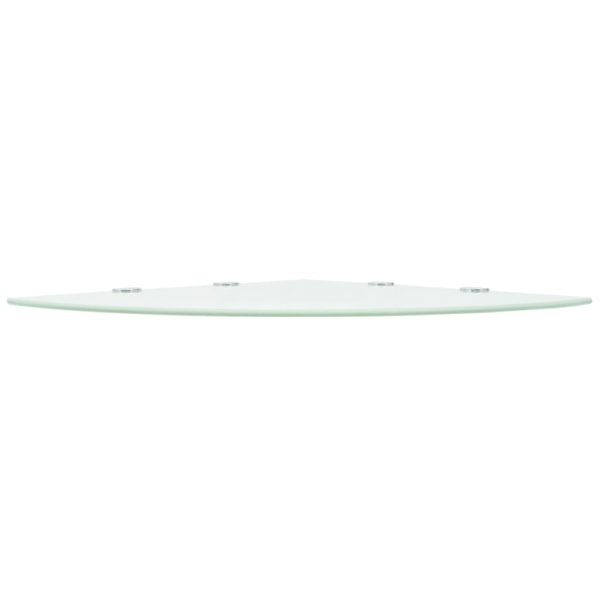 Scaffali Angolari 2 Pz Supporti Cromati E Vetro Bianco 45x45 cm - Image 4