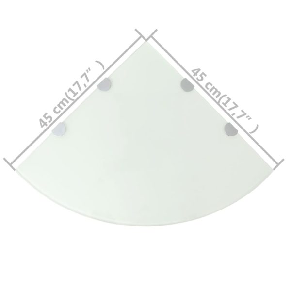 Scaffali Angolari 2 Pz Supporti Cromati E Vetro Bianco 45x45 cm - Image 6