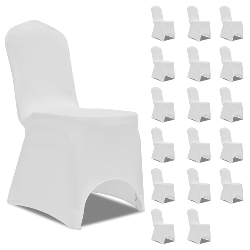 Coprisedie In Tessuto Elasticizzato Bianco 18 pz