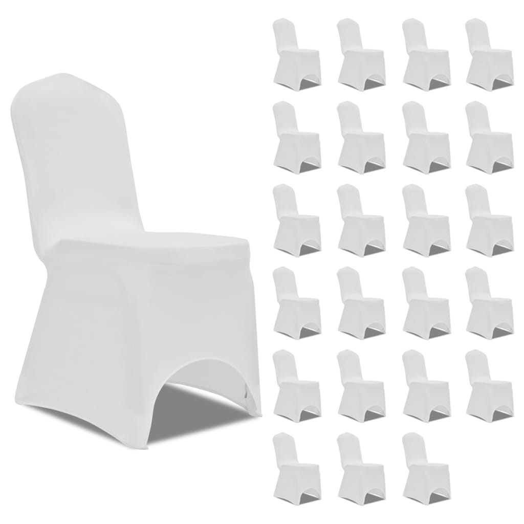 Coprisedie In Tessuto Elasticizzato Bianco 24 pz
