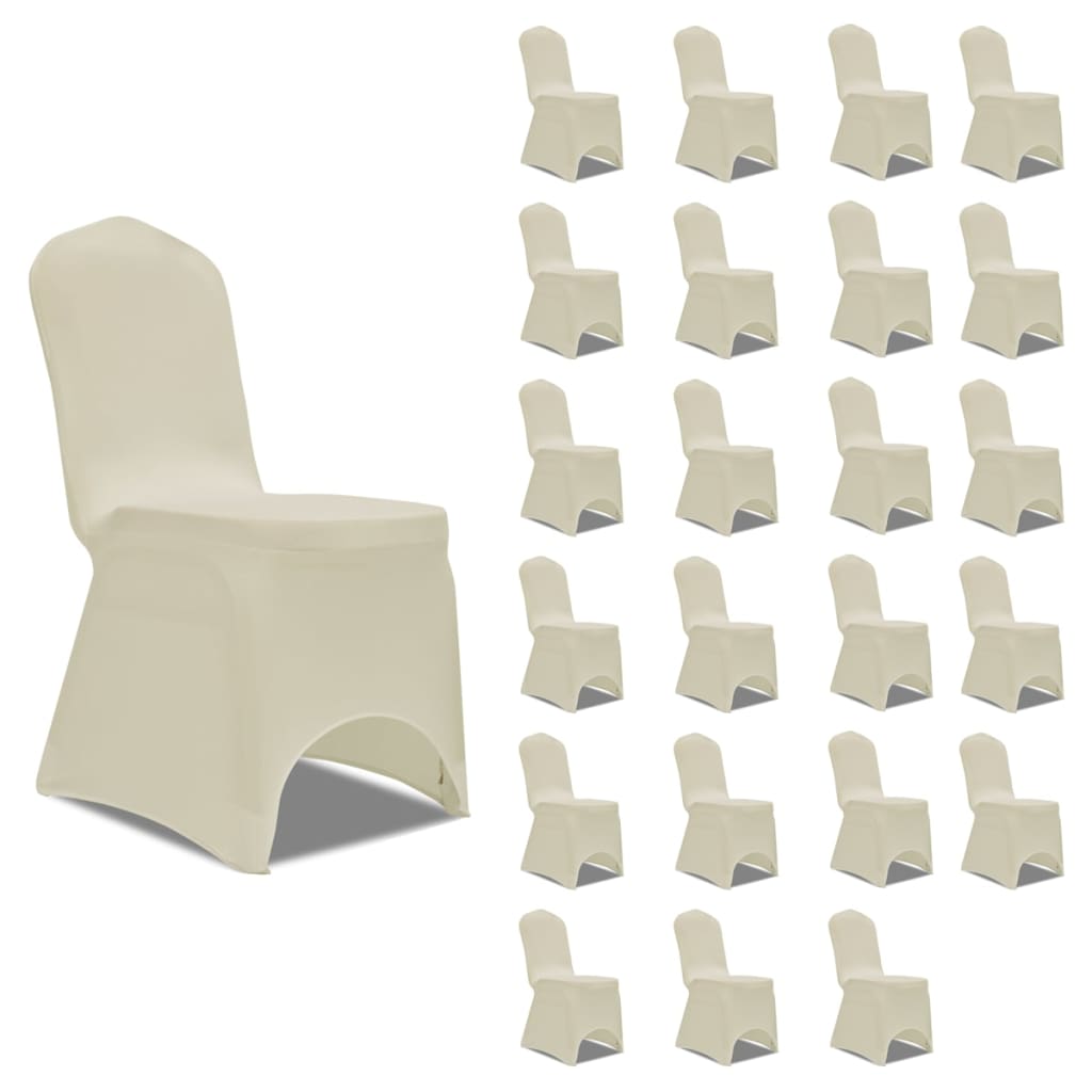 Coprisedie In Tessuto Elasticizzato Crema 24 pz