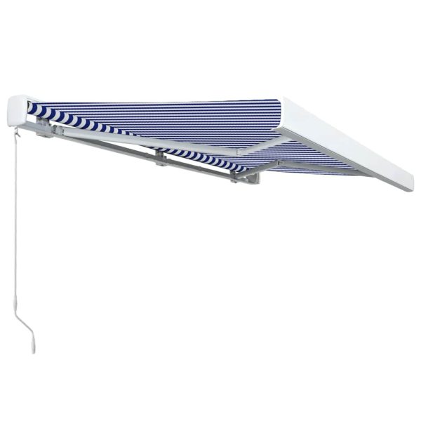 Tenda A Cassonetto Manuale 350x250 Cm Blu E Bianca - Image 3