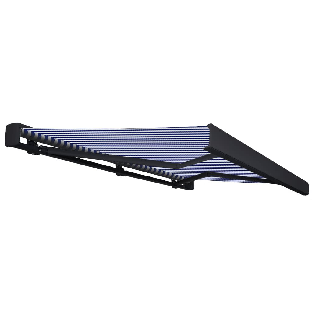 Tenda A Cassonetto Motorizzata 450x300 Cm Blu E Bianco - Image 3