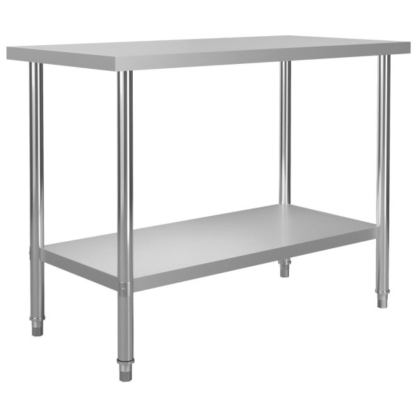 Tavolo Lavoro Cucina Con Mensola 120x60x150 Cm In Acciaio Inox - Image 5