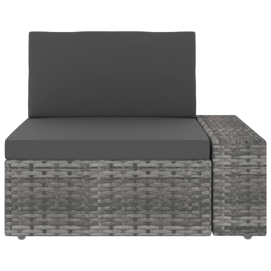 Set Divani Da Giardino 5 Pz In Polyrattan Grigio - Image 3