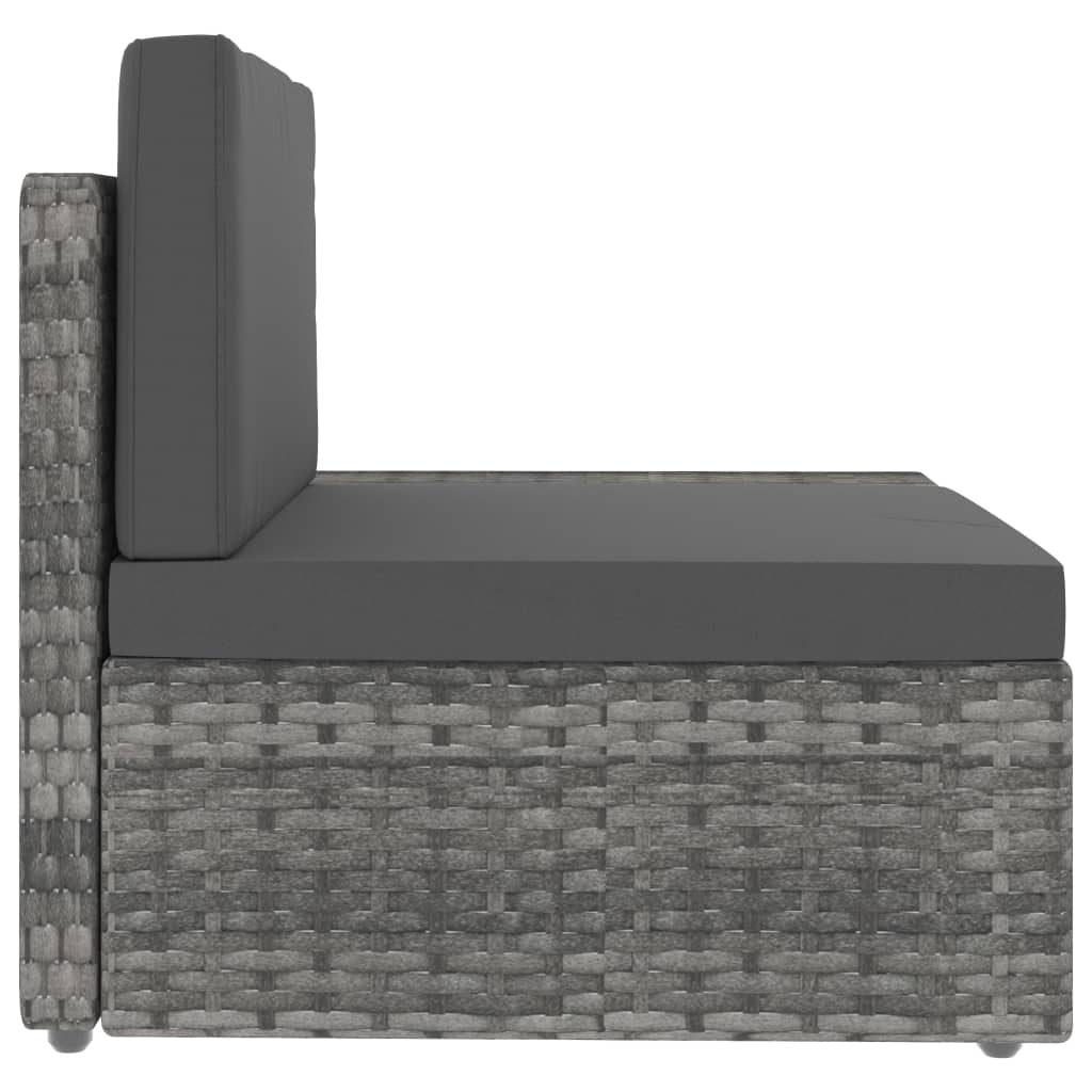 Set Divani Da Giardino 5 Pz In Polyrattan Grigio - Image 5