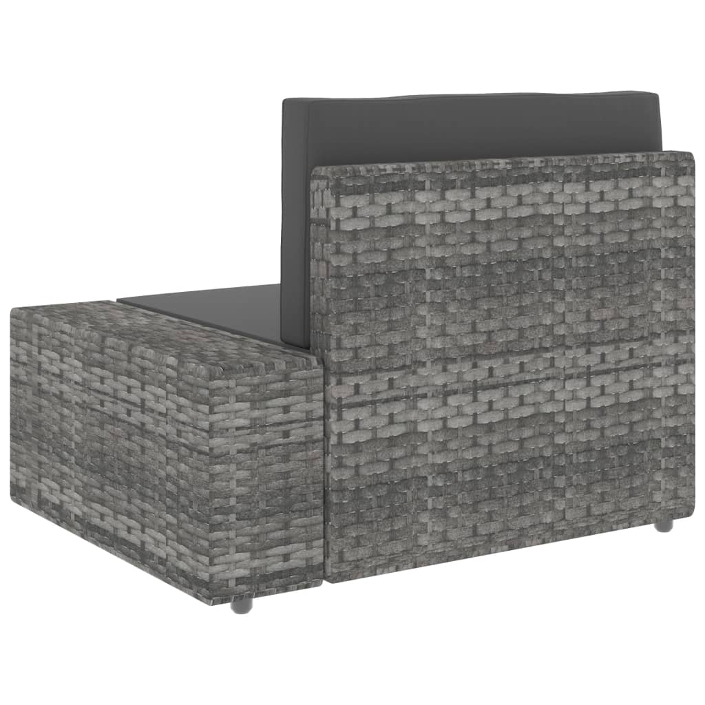 Set Divani Da Giardino 5 Pz In Polyrattan Grigio - Image 6