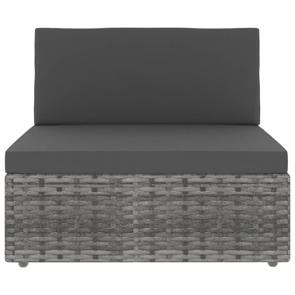 Set Divani Da Giardino 4 Pz In Polyrattan Grigio - Image 3