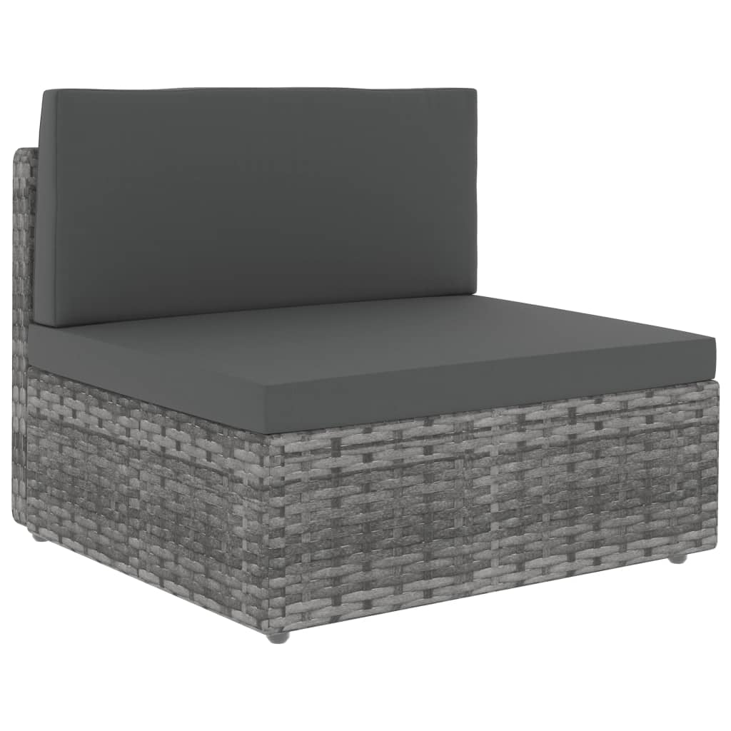 Set Divani Da Giardino 4 Pz In Polyrattan Grigio - Image 4