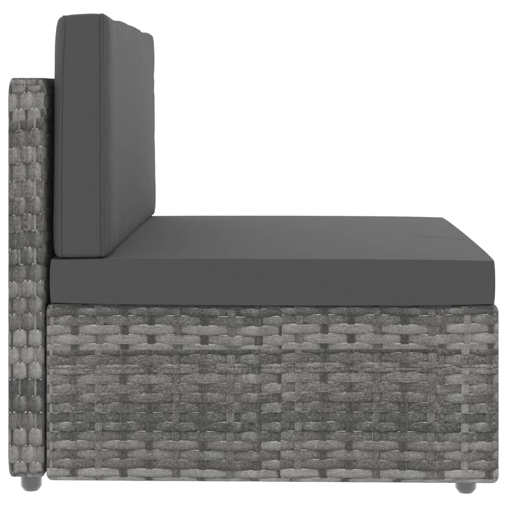 Set Divani Da Giardino 4 Pz In Polyrattan Grigio - Image 5