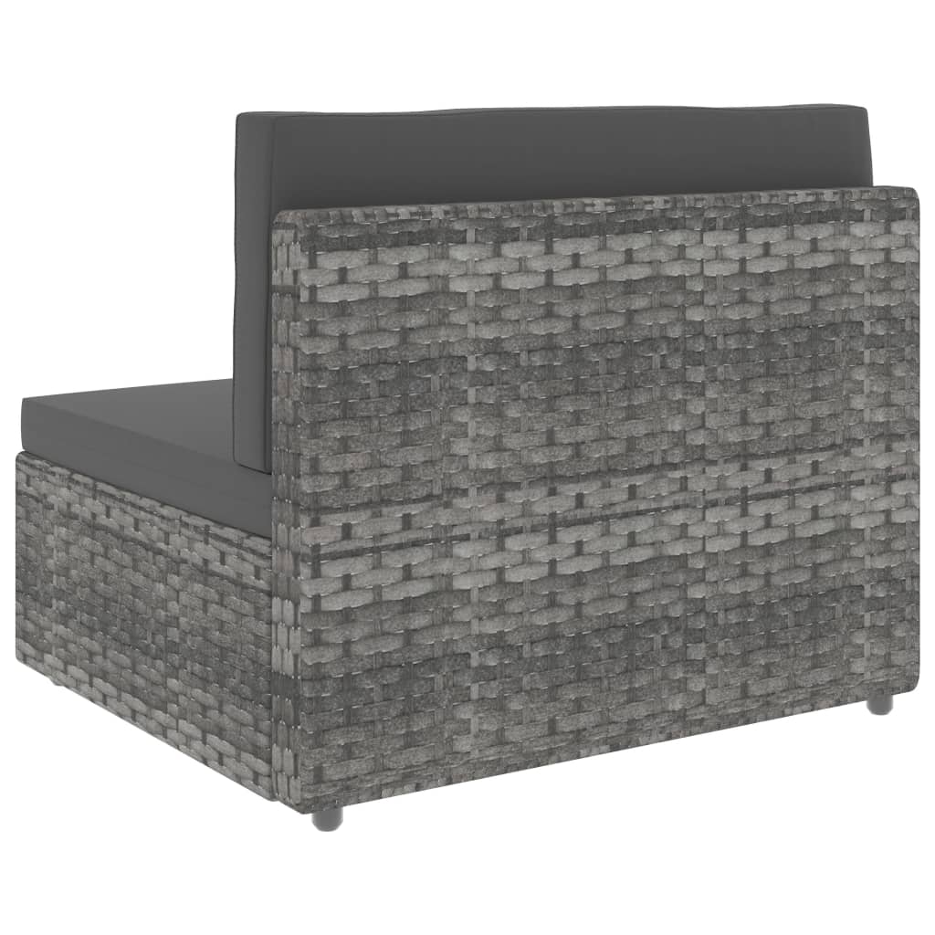 Set Divani Da Giardino 4 Pz In Polyrattan Grigio - Image 6