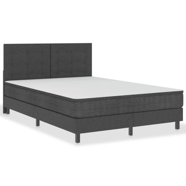 Letto A Molle Grigio Scuro In Tessuto 140x200 cm - Image 2