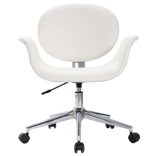 Sedia Da Ufficio Girevole Bianca In Similpelle - Image 3