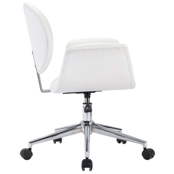 Sedia Da Ufficio Girevole Bianca In Similpelle - Image 4