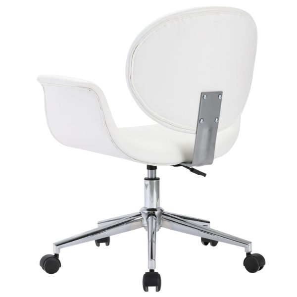 Sedia Da Ufficio Girevole Bianca In Similpelle - Image 5