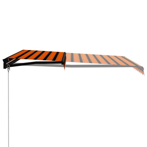 Tenda Da Sole Retrattile Con Led 350x250 Cm Arancione E Marrone - Image 3