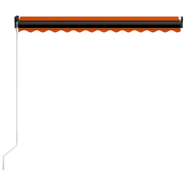 Tenda Da Sole Retrattile Con Led 350x250 Cm Arancione E Marrone - Image 4