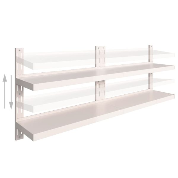 Mensole Galleggianti A 2 Livelli 2 Pz In Acciaio Inox 200x30 cm - Image 3