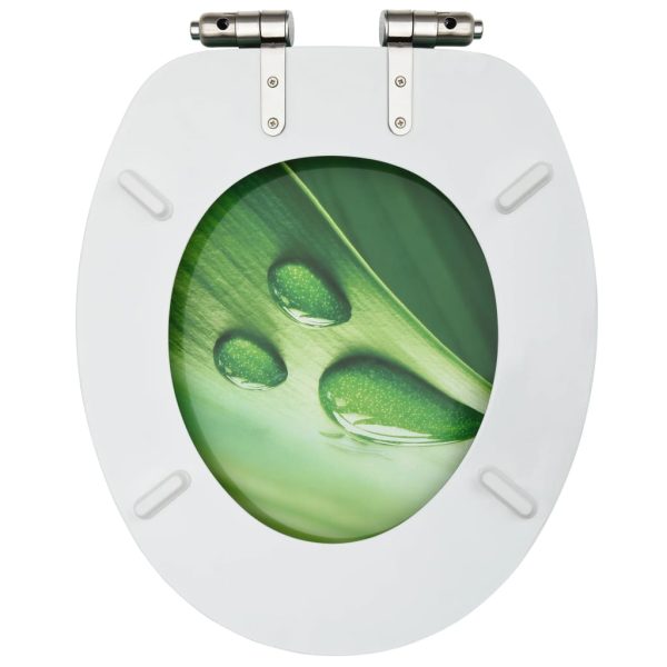 Tavolette Wc Chiusura Ammortizzata 2pz Mdf Verde Goccia D'acqua - Image 6