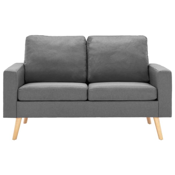Set Di Divani 2 Pz In Tessuto Grigio Chiaro - Image 3
