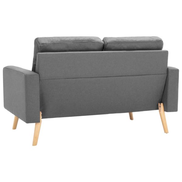 Set Di Divani 2 Pz In Tessuto Grigio Chiaro - Image 4